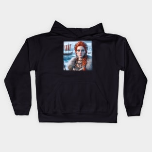 The viking woman Kids Hoodie